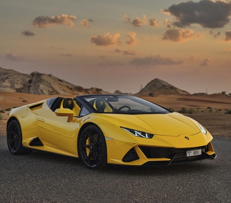 Lamborghini Huracan Evo Spyder 2021 for rent in Abu Dabi