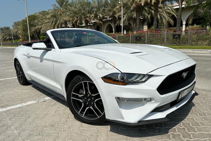 White Ford Mustang EcoBoost Convertible V4 2019