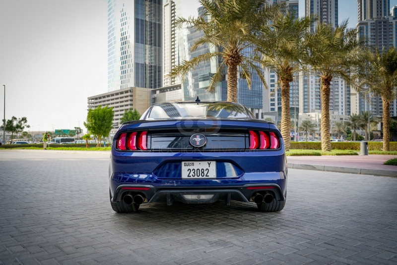 Blue Ford Mustang EcoBoost Coupe V4 2020