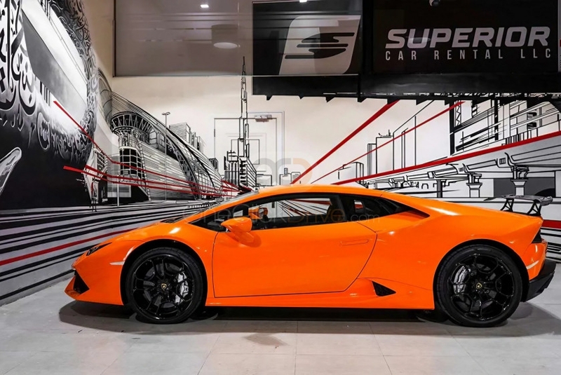 Orange Lamborghini Huracan Evo Coupe 2020
