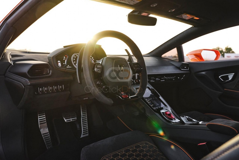 Orange Lamborghini Huracan Evo 2021