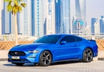 Blauw Ford Mustang EcoBoost Coupé V4 2018
