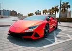 Orange Lamborghini Huracán Evo Coupé 2021