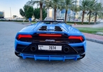 Blue Lamborghini Huracan Evo Spyder 2022