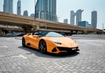 Orange Lamborghini Huracan Evo Spyder 2022