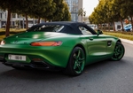 Green Mercedes Benz AMG GT Convertible  2022