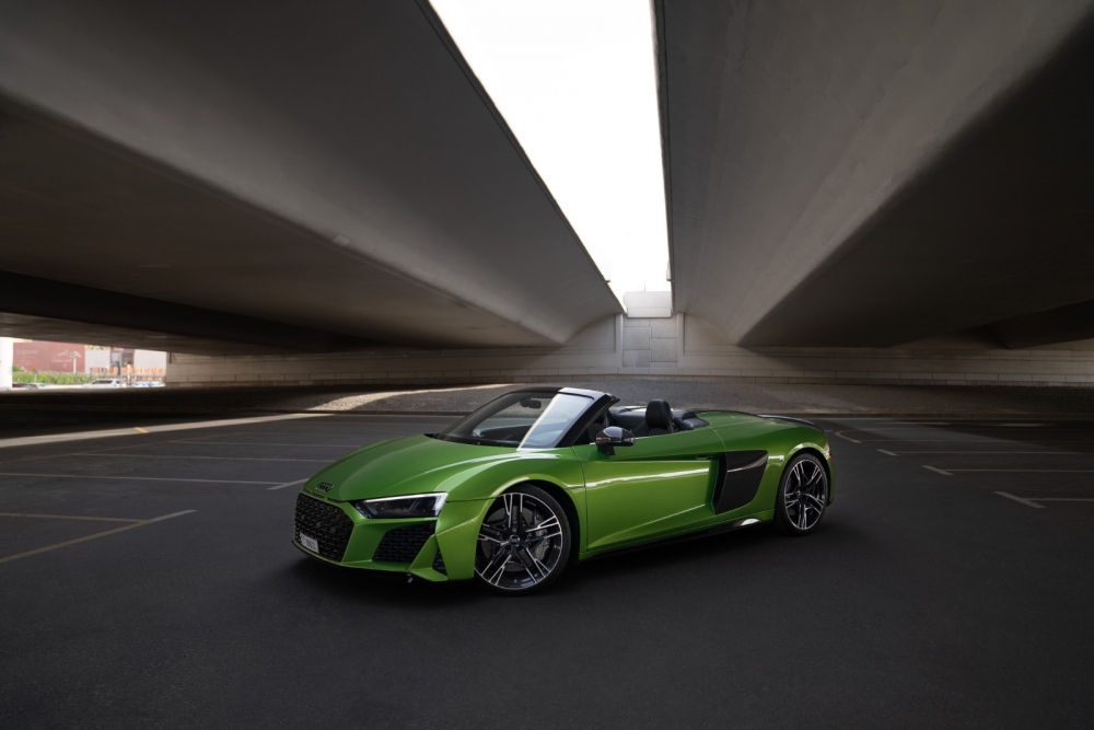 Green Audi R8 Spyder 2021