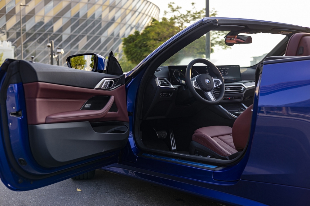 Blue BMW 420i Convertible 2024