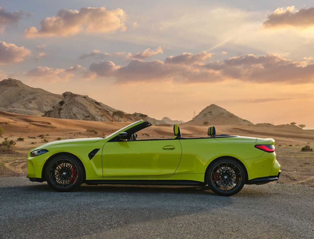 Yellow BMW M4 Competition Convertible 2022