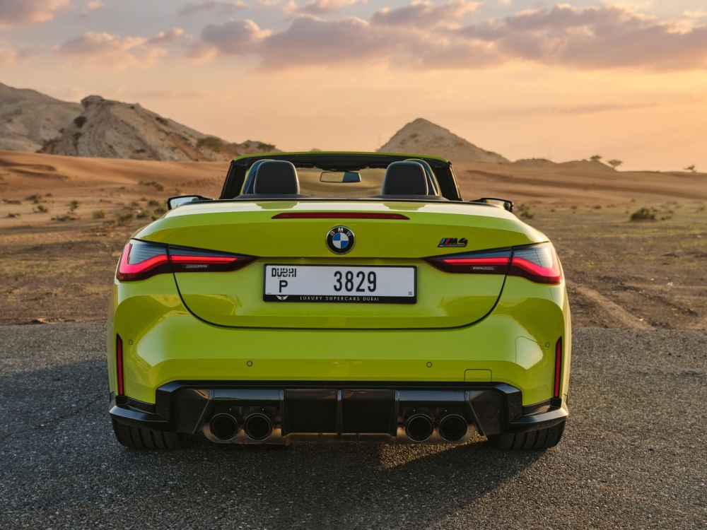 Yellow BMW M4 Competition Convertible 2022