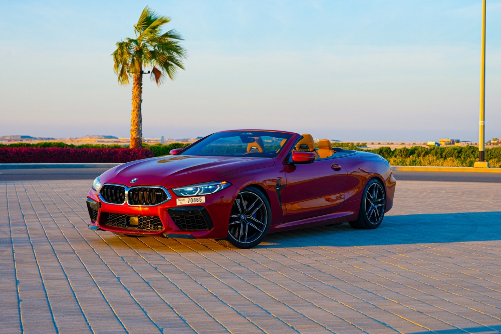 rood BMW M8 Competitie Cabriolet 2020