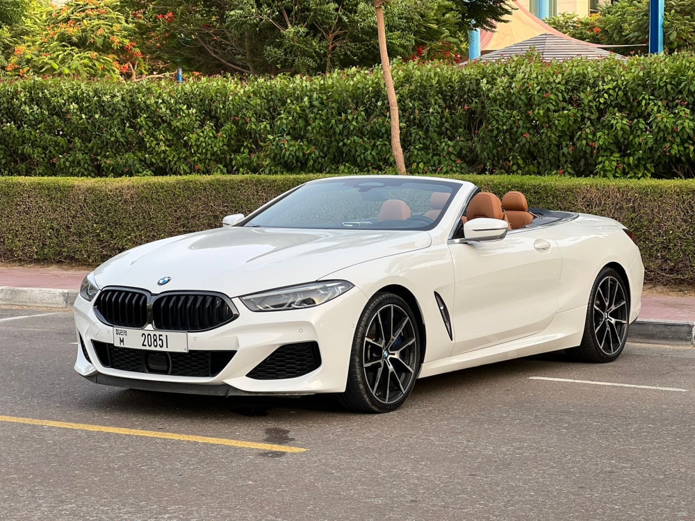 White BMW M850i Convertible 2021