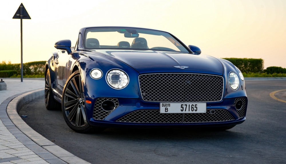 Blue Bentley Continental GT Convertible 2022