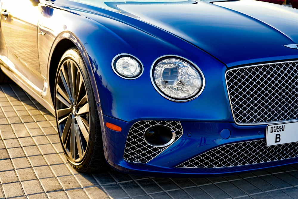 Blue Bentley Continental GT Convertible 2022