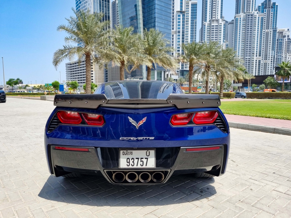 Blue Chevrolet Corvette C7 Stingray Convertible 2019