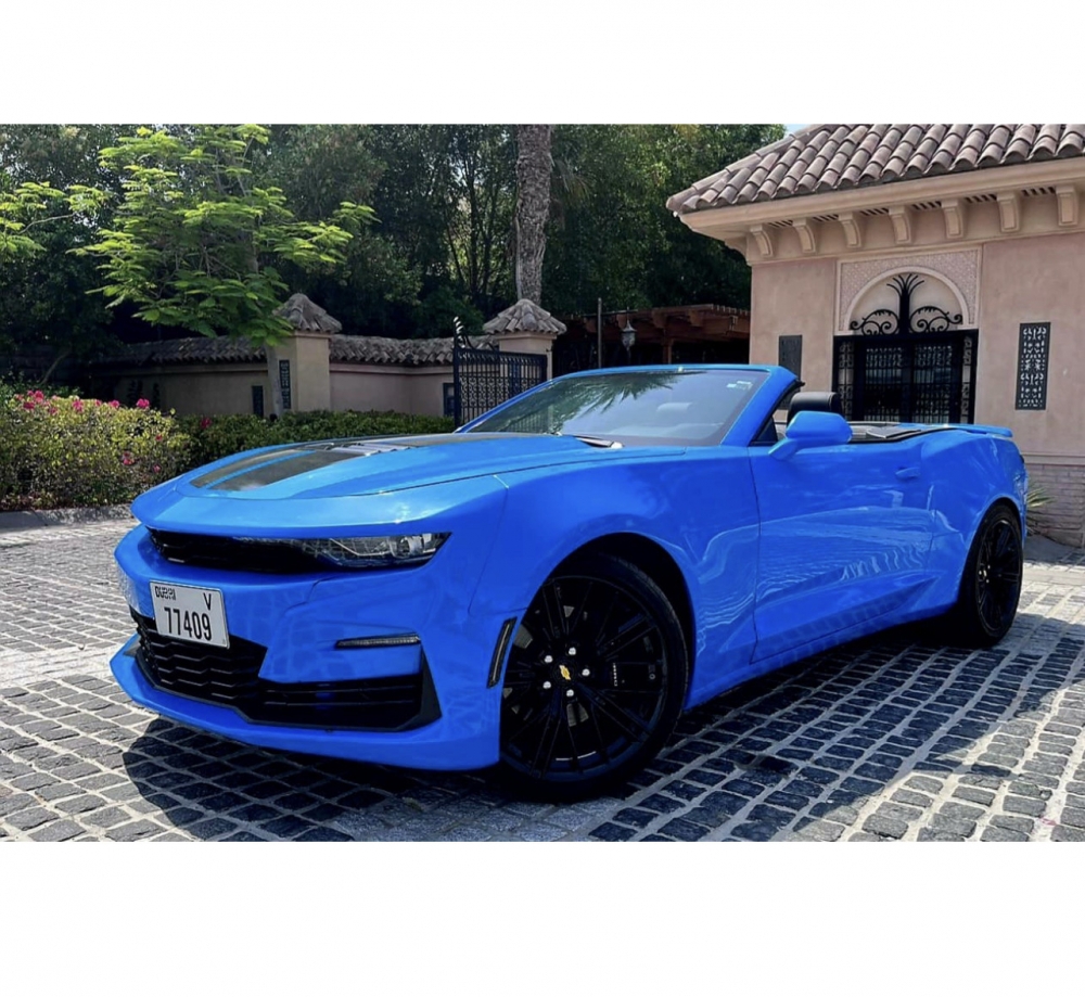 Mavi Chevrolet Camaro ZL1 Dönüştürülebilir V8 2022