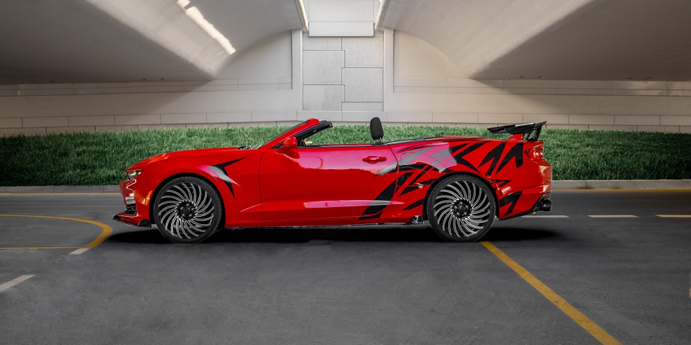 红色的 雪佛兰 Camaro ZL1 套件可转换 V6 2020