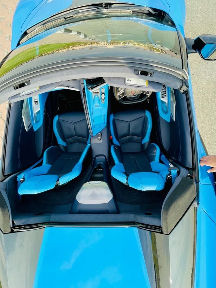 Blue Chevrolet Corvette C8 Stingray Convertible 2022
