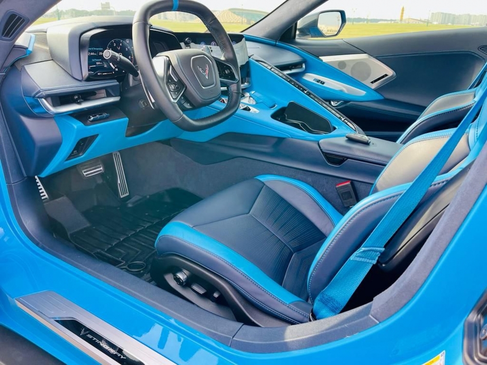 Blue Chevrolet Corvette C8 Stingray Convertible 2022