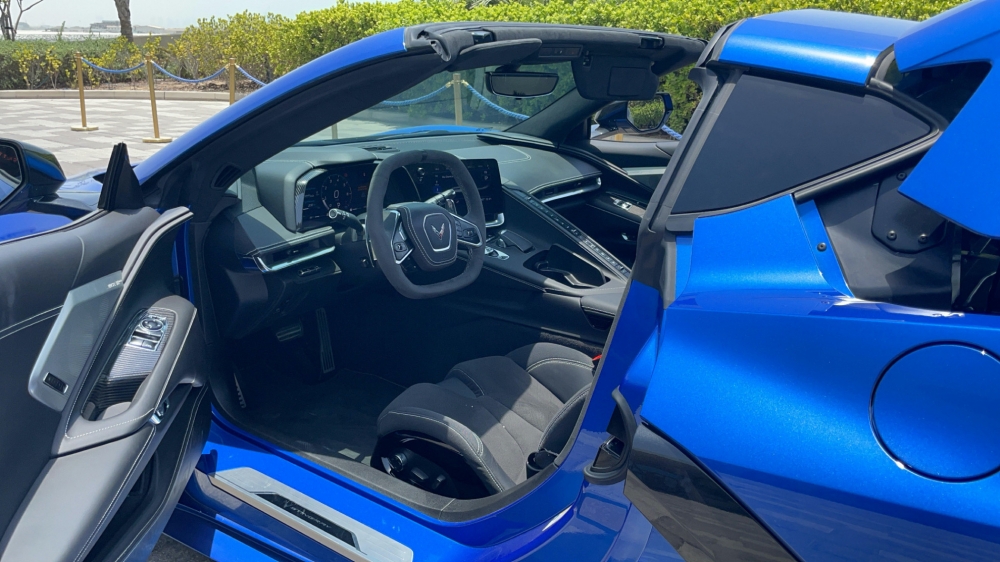 Blue Chevrolet Corvette C8 Stingray Convertible 2021
