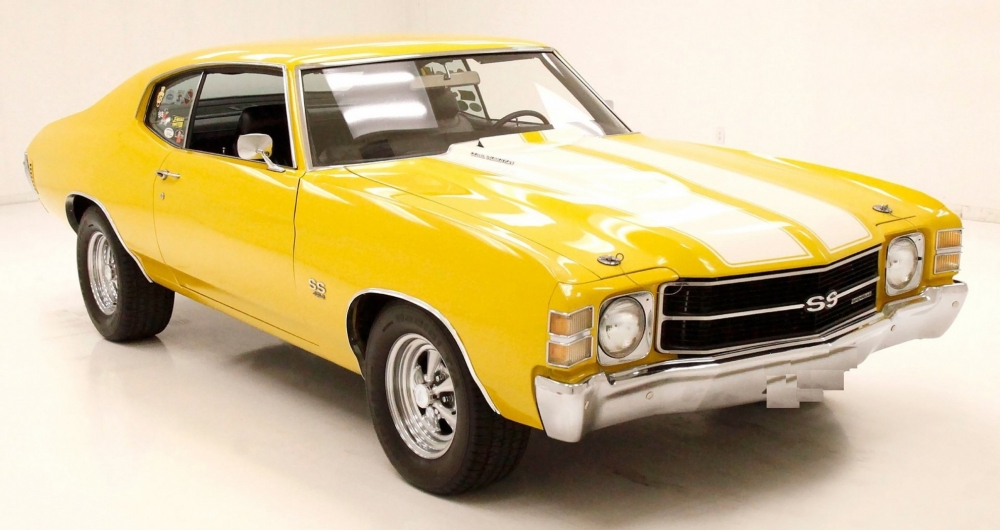 Amarillo Chevrolet Malibú clásico 1971