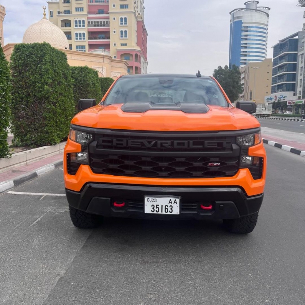 Orange Chevrolet Silverado 2022