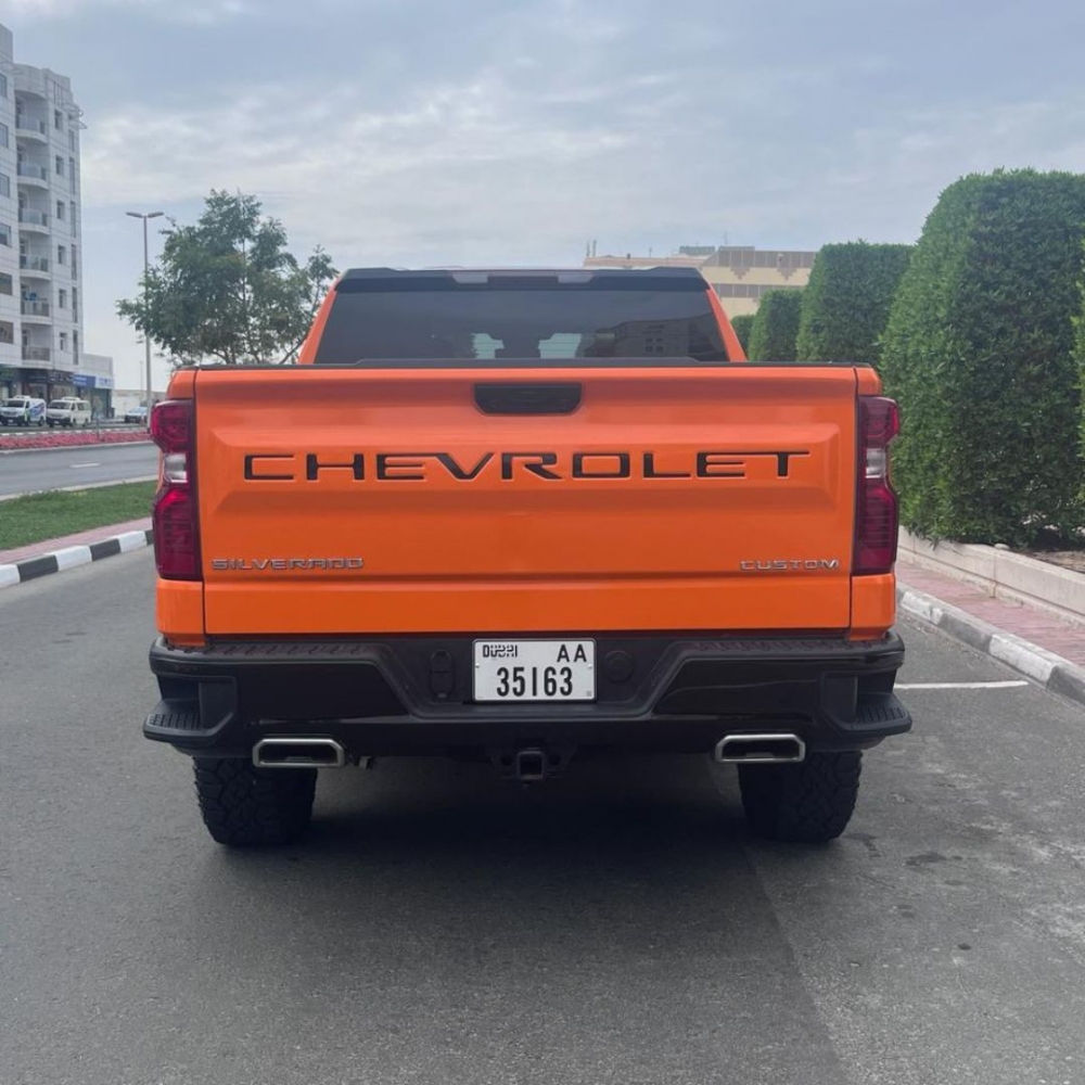 Orange Chevrolet Silverado 2022