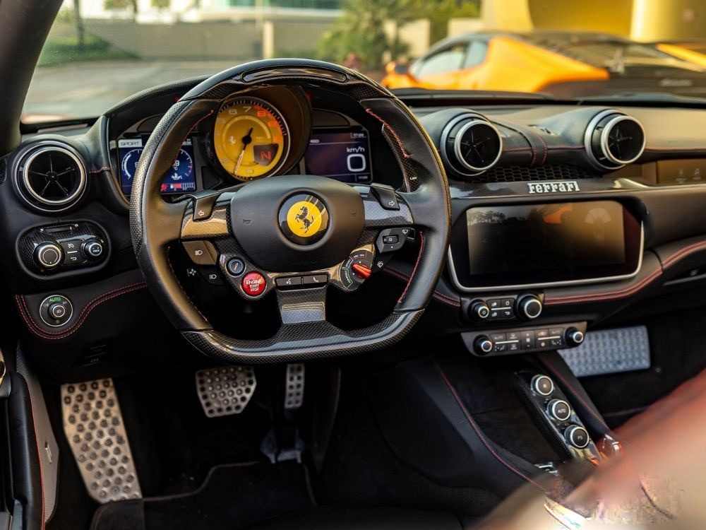 Yellow Ferrari Portofino 2019