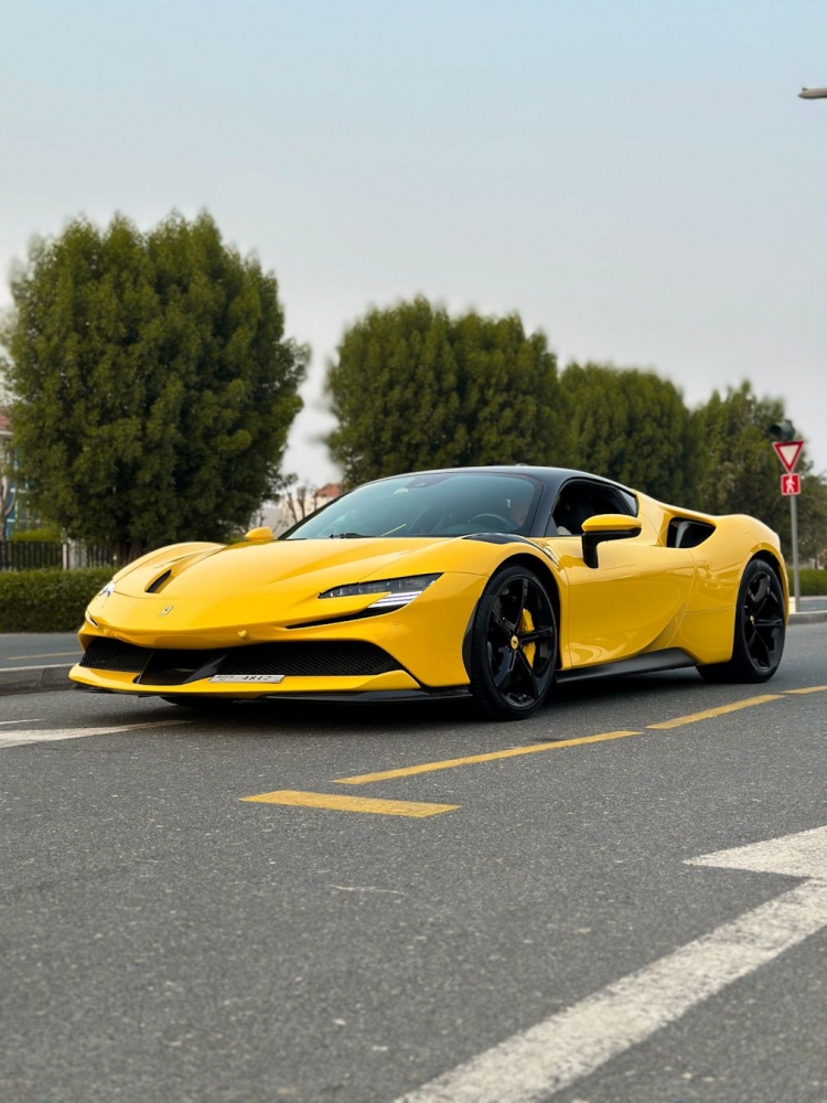 Yellow Ferrari SF90 Stradale 2021