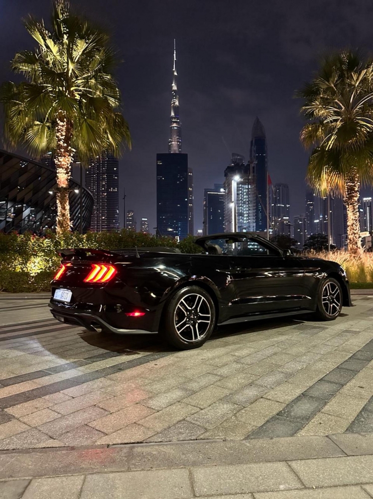Black Ford Mustang EcoBoost Convertible V4 2019