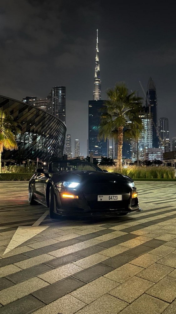 Черный Форд Mustang EcoBoost Convertible V4 2019 год