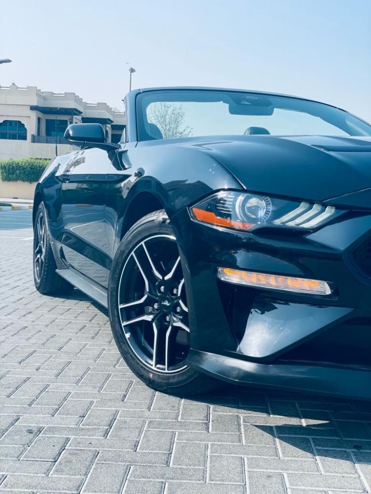 Black Ford Mustang EcoBoost Convertible V4 2023