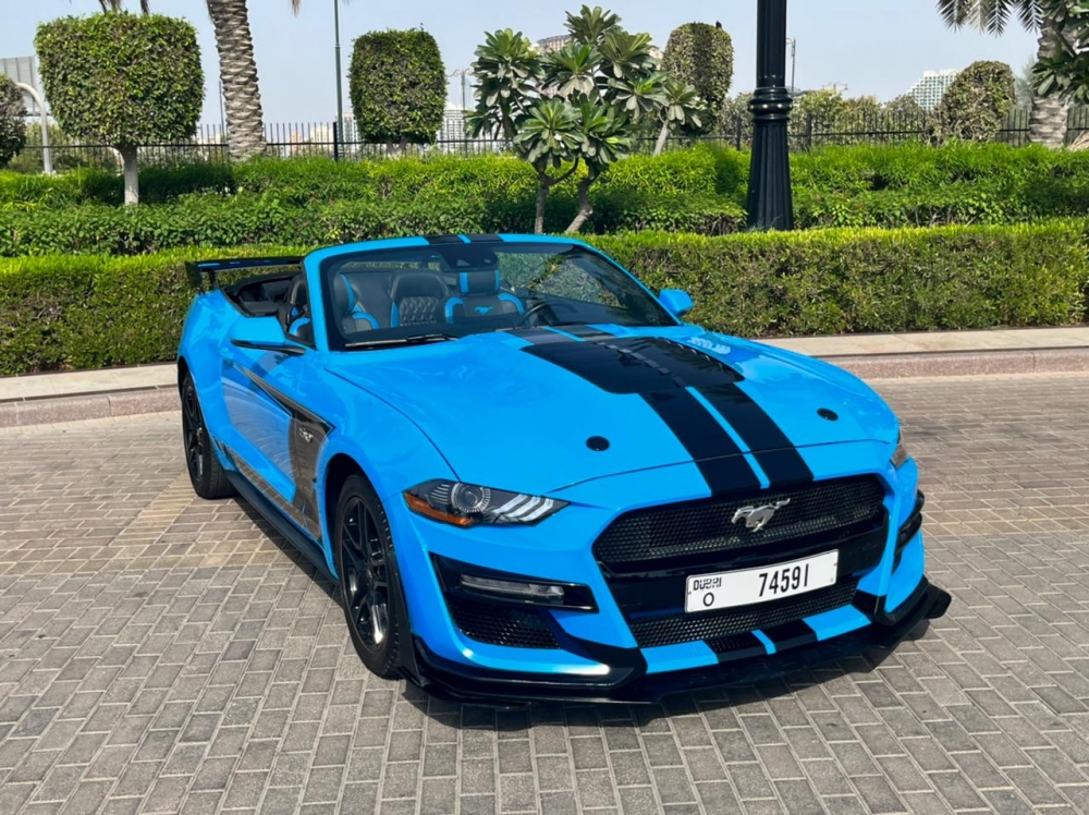 Blue Ford Mustang GT350 Kit Convertible V4 2021