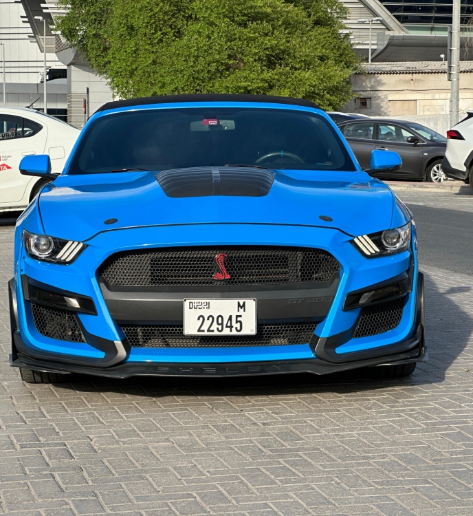 Mavi Ford Mustang Shelby GT500 Takımı Dönüştürülebilir V4 2018
