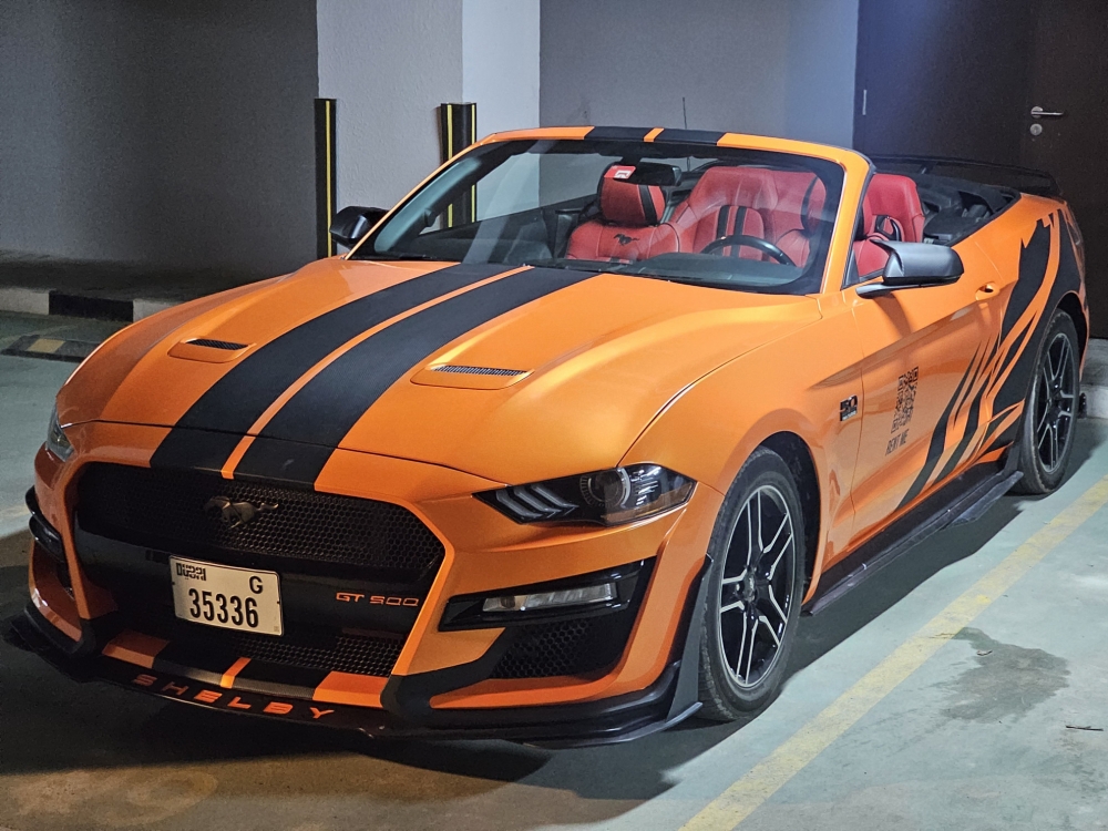 برتقالي فورد موستنغ شيلبي GT500 كيت المكشوفة V4 2020