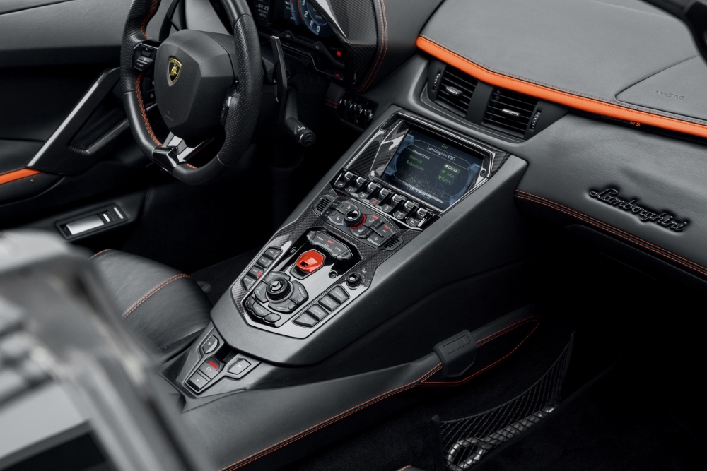 Orange Lamborghini Aventador Roadster 2019