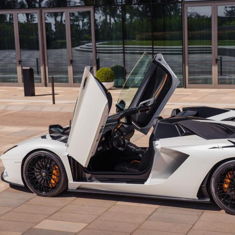 White Lamborghini Aventador 2018