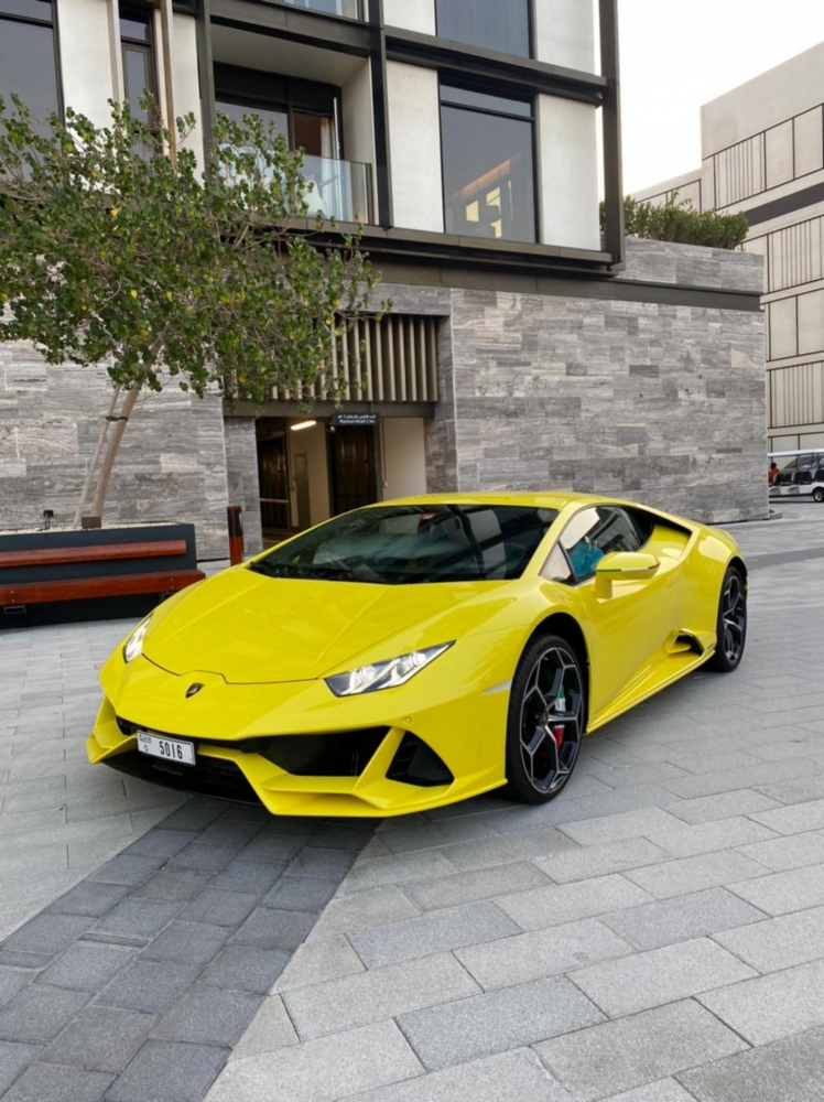 Yellow Lamborghini Huracan Evo Coupe 2020