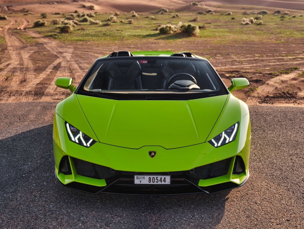 Light Green Lamborghini Huracan Evo Spyder 2022