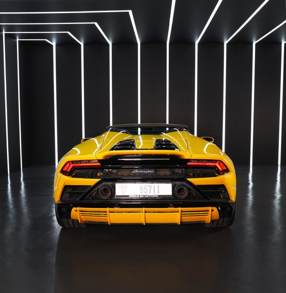 Yellow Lamborghini Huracan Evo Spyder 2022