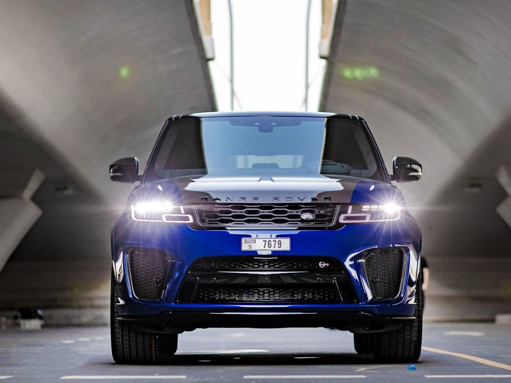 Голубой Land Rover Рендж Ровер Спорт СВР 2021 год