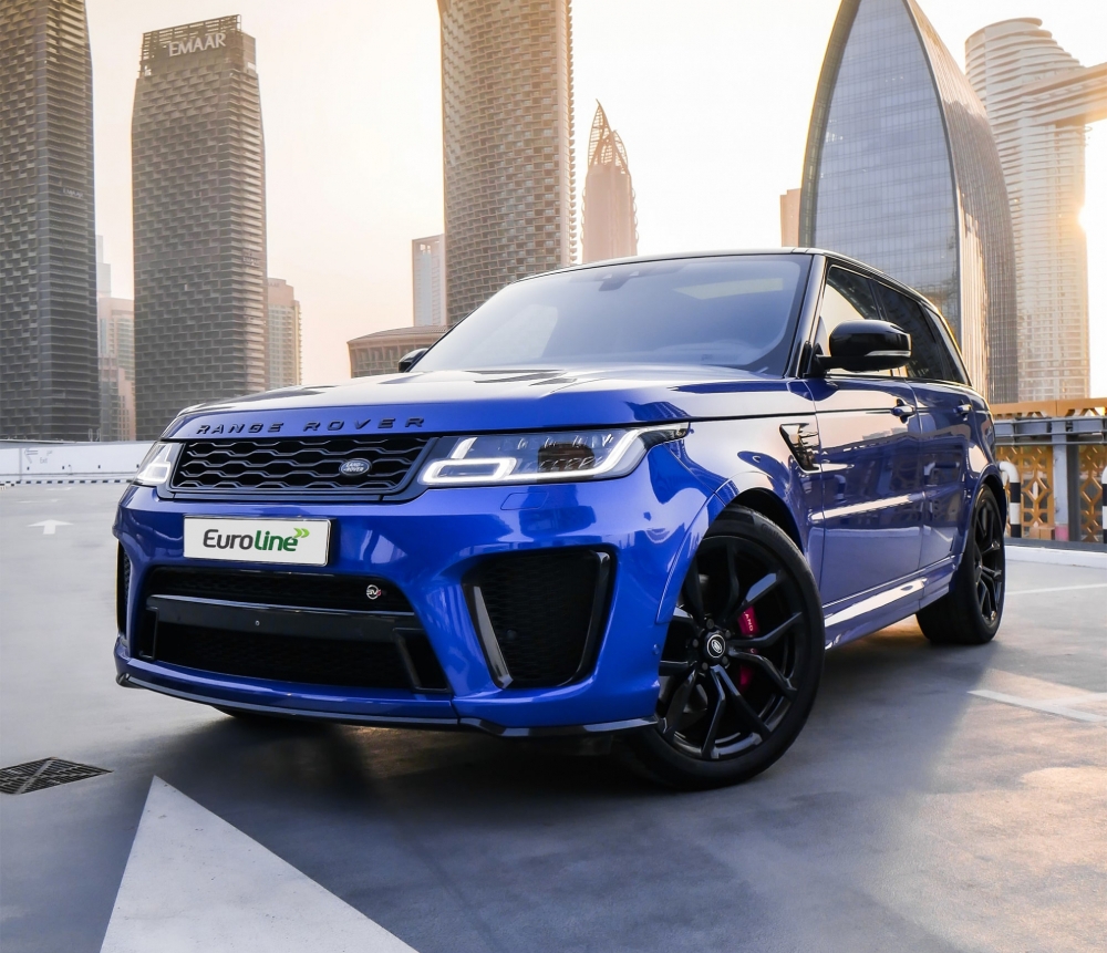 Голубой Land Rover Range Rover Sport SVR 2020