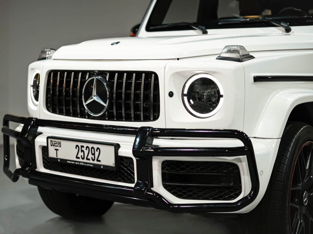 White Mercedes Benz AMG G63 2020