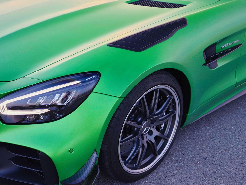 Green Mercedes Benz AMG GTR PRO 2020