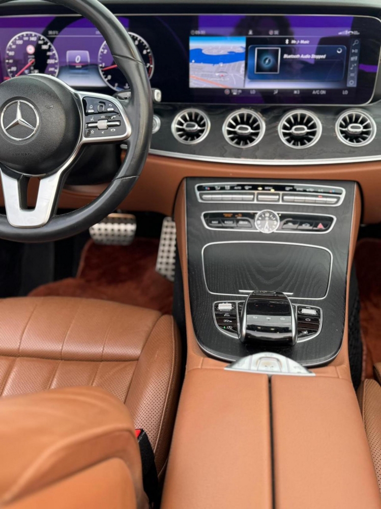Maroon Mercedes Benz E450 Convertible 2019