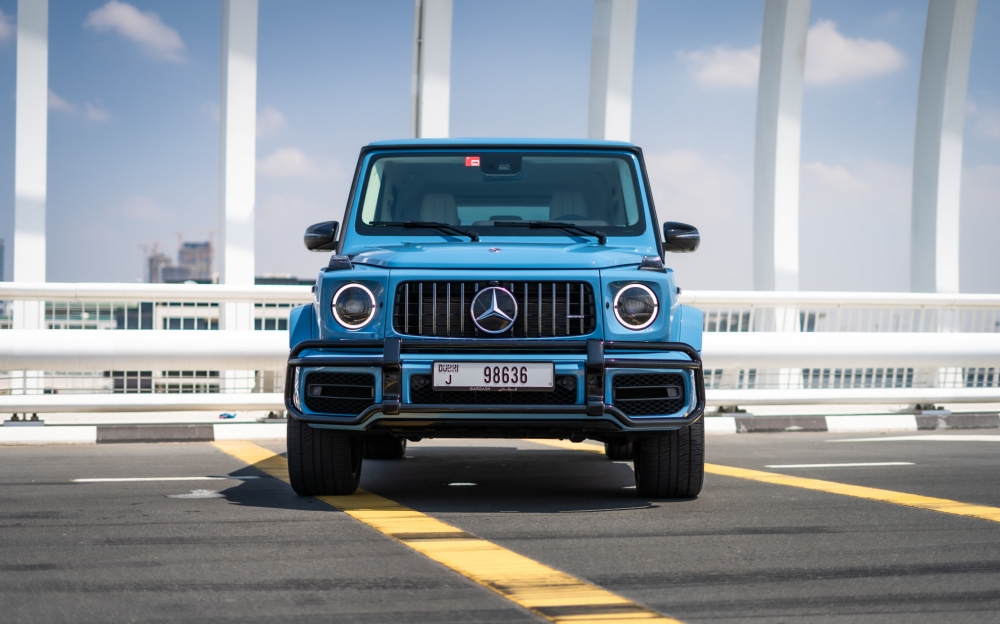 Blue Mercedes Benz AMG G63 Double Night Package 2022