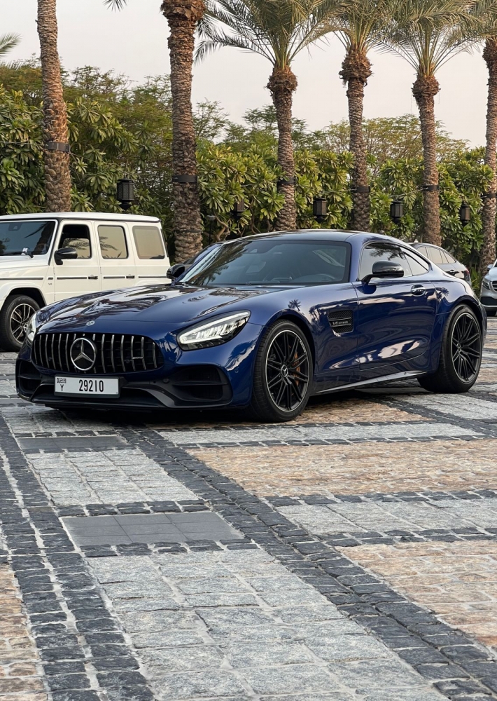 Blauw Mercedes-Benz AMG GT 2022