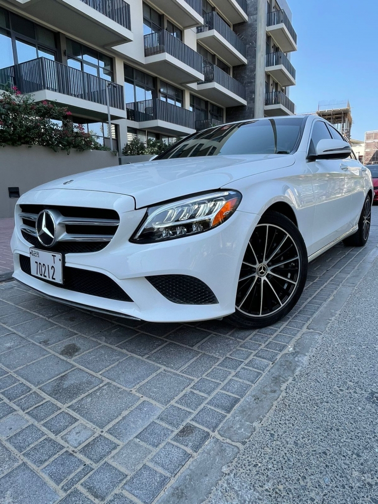 White Mercedes Benz C300 2020