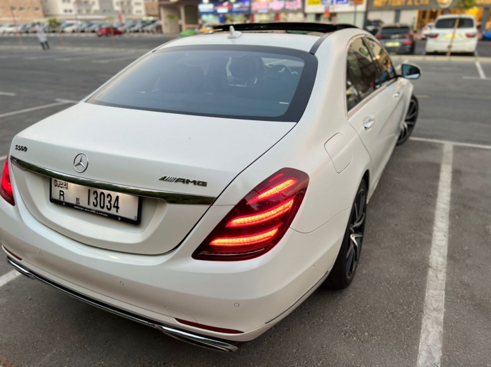 White Mercedes Benz S560 2019
