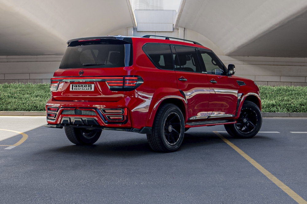 Red Nissan Patrol Platinum V8 2019